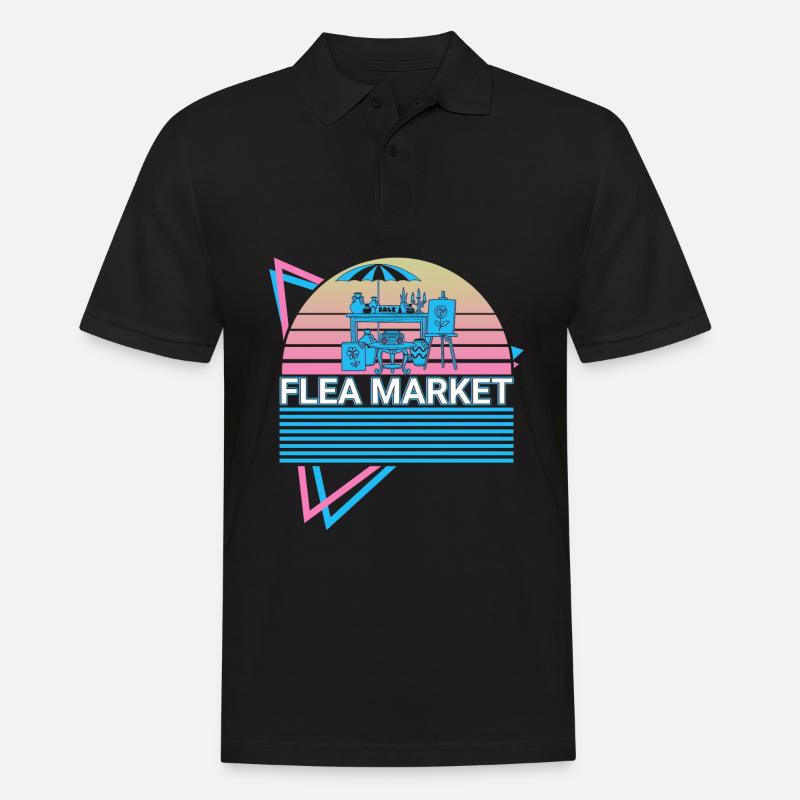 Flohmarkt Retro - Männer Poloshirt - Schwarz