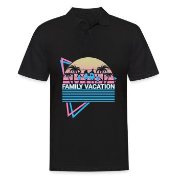 Familienurlaub Retro - Männer Poloshirt - Schwarz - Vorne - Kai (181cm)