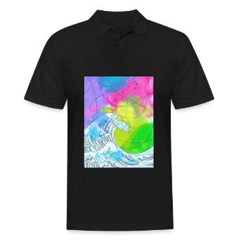 Art Academia Aesthetic Great Wave Off Kanagawa - Men's Polo Shirt - black - Front - Kai (181cm)