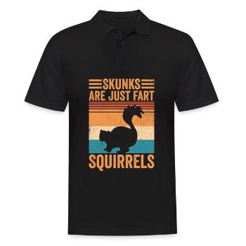 Funny skunk are just fart squirrel retro - Men's Polo Shirt - black - Front - Kai (181cm)