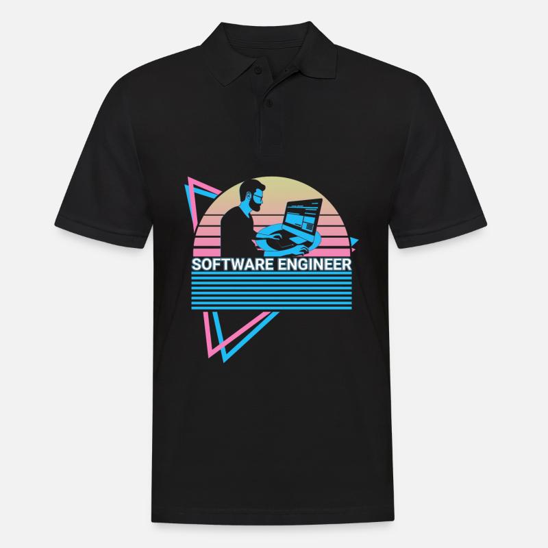 Software-Ingenieur Software Engineering Retro - Männer Poloshirt - Schwarz