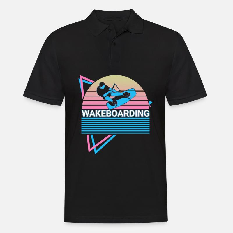 Wakeboard Wakeboarder Retro - Polo Homme - noir