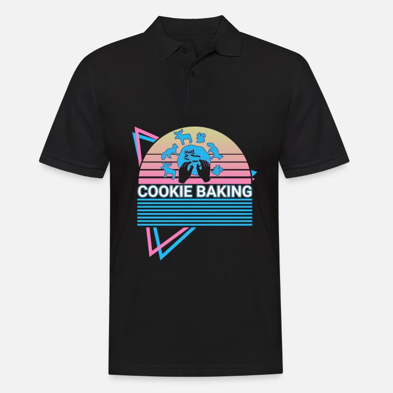 Plätzchen backen Bäcker Retro - Männer Poloshirt - Schwarz