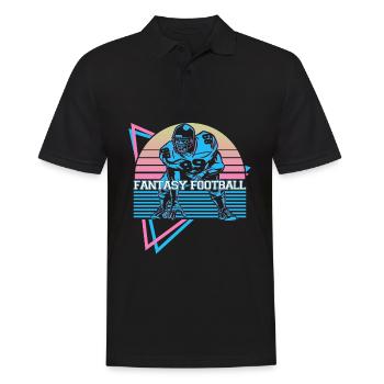 Joueur de football Fantasy Rétro - Polo Homme - noir - Devant - Kai (181cm)