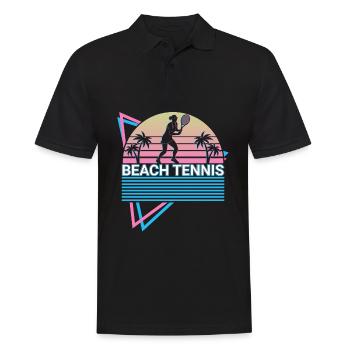 Beach Tennis Spieler Retro - Männer Poloshirt - Schwarz - Vorne - Kai (181cm)