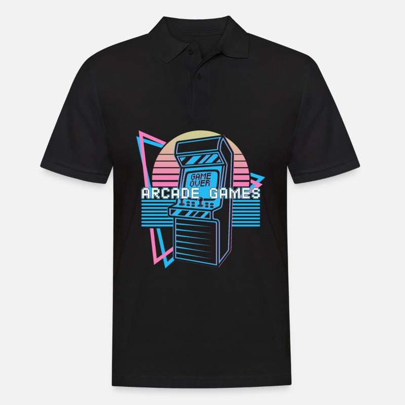 Arcade-Spiele Retro - Männer Poloshirt - Schwarz