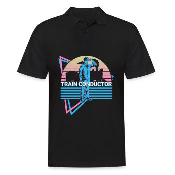 Train conductor Retro - Men's Polo Shirt - black - Front - Kai (181cm)
