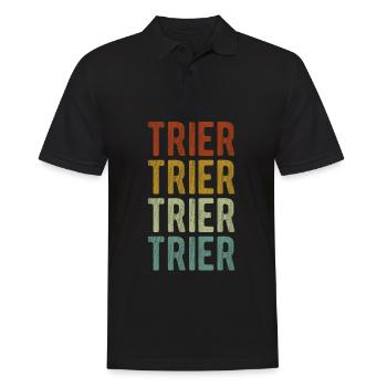 Trier Stadt Retro Vintage - Männer Poloshirt - Schwarz - Vorne - Kai (181cm)