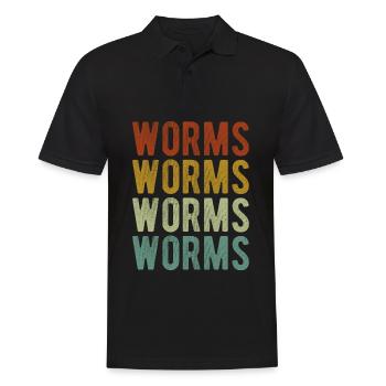 Worms City Rétro Vintage - Polo Homme - noir - Devant - Kai (181cm)