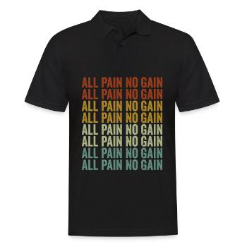 Toute la douleur sans gain Entraînement Powerlifting Gym Fitness - Polo Homme - noir - Devant - Kai (181cm)