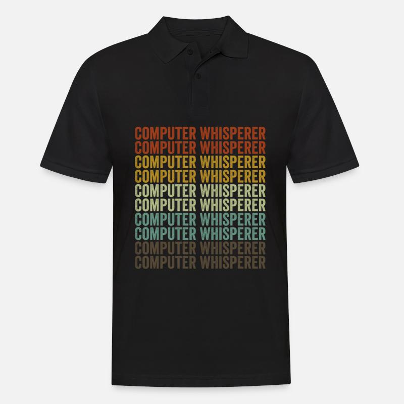 Computerflüsterer Computer Nerd IT Helpdesk - Männer Poloshirt - Schwarz