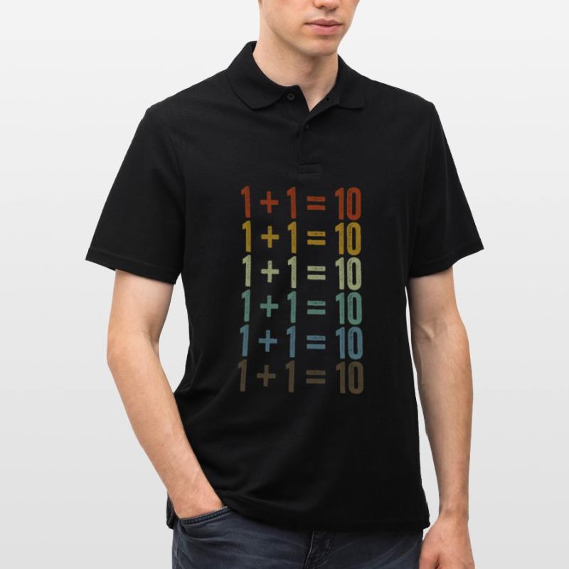 1 + 1 = 10 Software Developer Programming Men's Polo Shirt