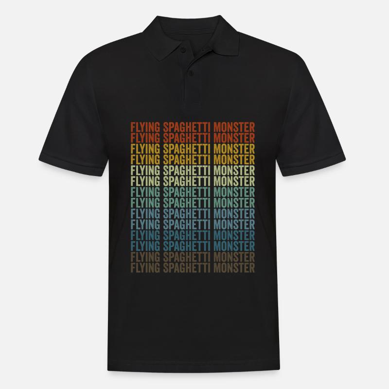 Fliegendes Spaghettimonster Fliegendes Spaghettimo - Männer Poloshirt - Schwarz