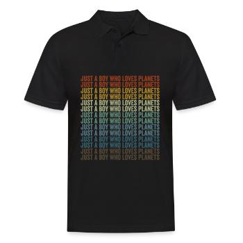 Nur ein Junge, der die Planeten liebt Sonnensystem - Männer Poloshirt - Schwarz - Vorne - Kai (181cm)