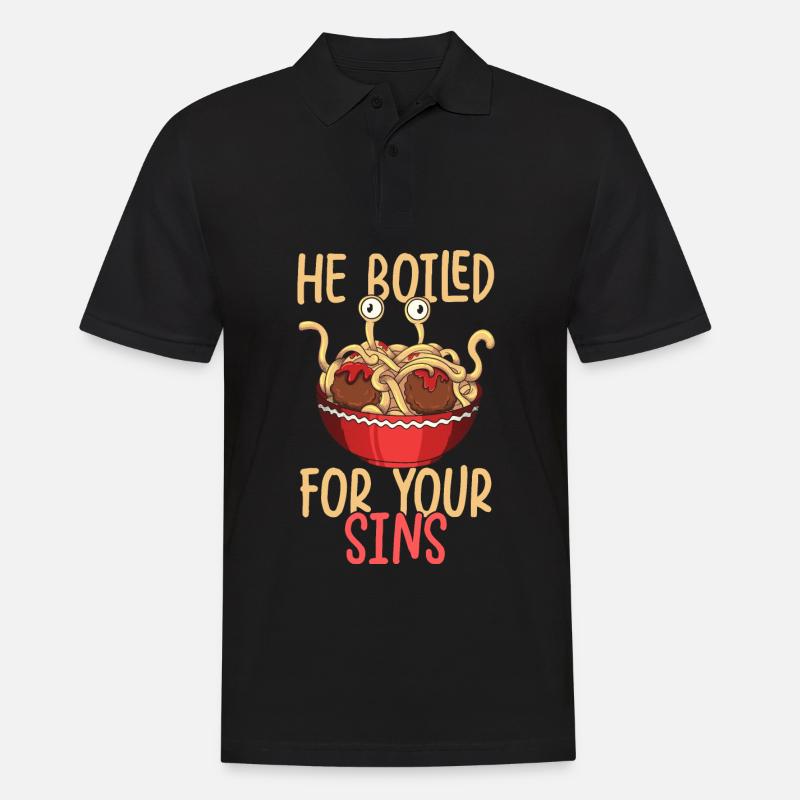 Das fliegende Spaghettimonster - Männer Poloshirt - Schwarz