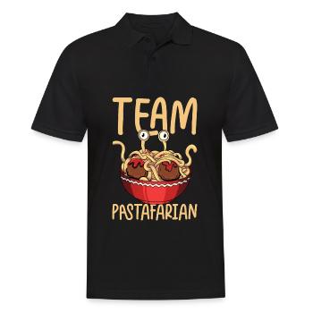 Fliegendes Spaghettimonster FSM Pastafari - Männer Poloshirt - Schwarz - Vorne - Kai (181cm)