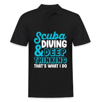 Funny diving marine biologist - Men's Polo Shirt - black - Front - Kai (181cm)