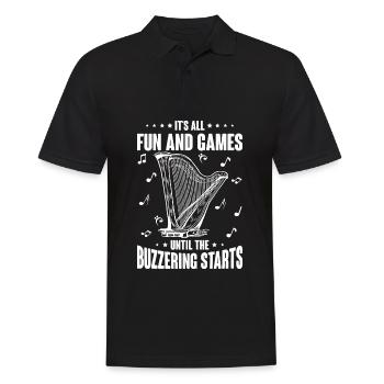 Harfenspieler Harfenist - Männer Poloshirt - Schwarz - Vorne - Kai (181cm)