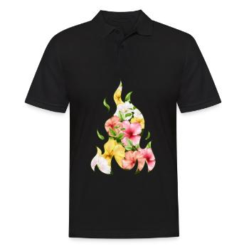 Coconut Girl Aesthetic Hibiscus Flame - Männer Poloshirt - Schwarz - Vorne - Kai (181cm)