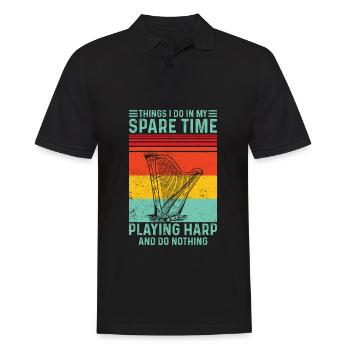 Harfenspieler Harfenist Retro - Männer Poloshirt - Schwarz - Vorne - Kai (181cm)