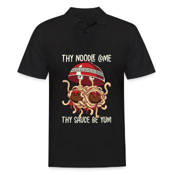Flying Spaghetti Monster FSM - Men's Polo Shirt - black - Front - Kai (181cm)