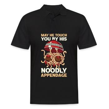Flying Spaghetti Monster FSM - Men's Polo Shirt - black - Front - Kai (181cm)