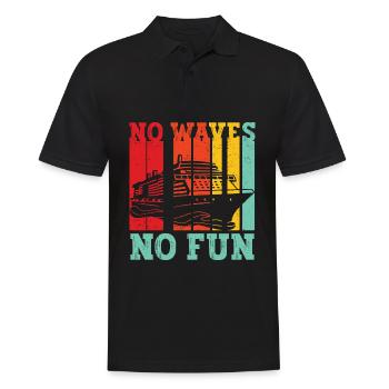 Drôle de bateau de croisière rétro - Polo Homme - noir - Devant - Kai (181cm)