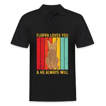 Big Floppa Caracal Retro - Men's Polo Shirt - black - Front - Kai (181cm)