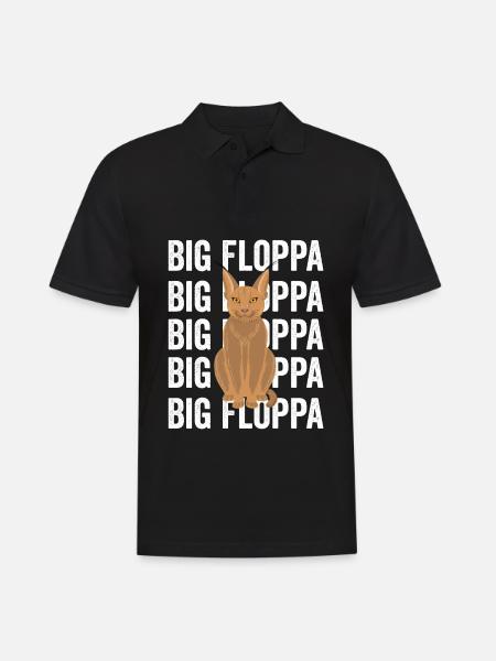 Big Floppa Caracal Cat Meme - Men's Polo Shirt - black