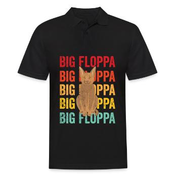Big Floppa Karakal Katze Meme Retro - Männer Poloshirt - Schwarz - Vorne - Kai (181cm)
