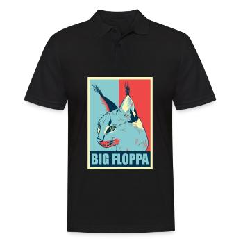 Big Floppa Karakal Katze Meme Retro - Männer Poloshirt - Schwarz - Vorne - Kai (181cm)