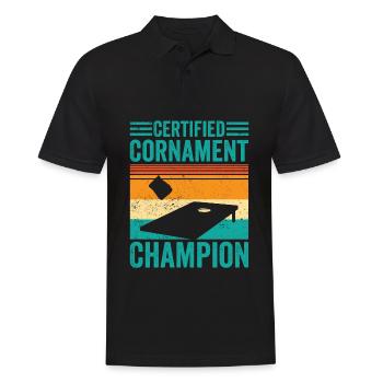 Drôle de trou de maïs Cornhole Retro - Polo Homme - noir - Devant - Kai (181cm)