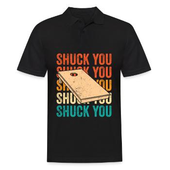 Funny Cornhole Corn Hole Retro - Men's Polo Shirt - black - Front - Kai (181cm)