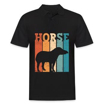 Ex Mormon Tapir Cheval LDS Rétro Exmo - Polo Homme - noir - Devant - Kai (181cm)