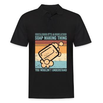 Funny soap making soap maker - Men's Polo Shirt - black - Front - Kai (181cm)