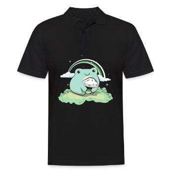 Demiromantique Pride Flag Mignon Grenouille Pi - Polo Homme - noir - Devant - Kai (181cm)