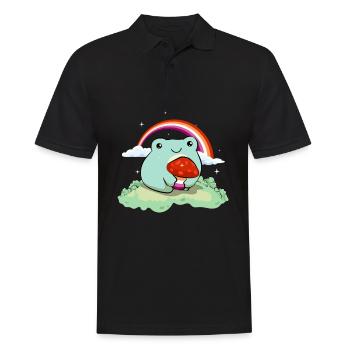 Lesben Stolz Flagge Netter Frosch Pilz Subtil LGBT - Männer Poloshirt - Schwarz - Vorne - Kai (181cm)