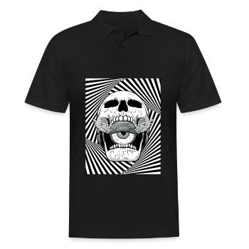 Weirdcore Aesthetic Skull Eyeball Wings - Men's Polo Shirt - black - Front - Kai (181cm)