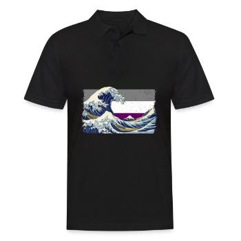 Asexual Pride Ace Flag Big Wave Off Kanaga - Men's Polo Shirt - black - Front - Kai (181cm)