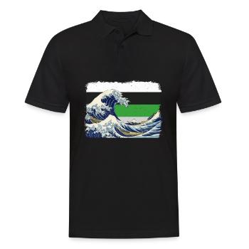 Demiromantic Pride Flag Great Wave off Kanaga - Men's Polo Shirt - black - Front - Kai (181cm)