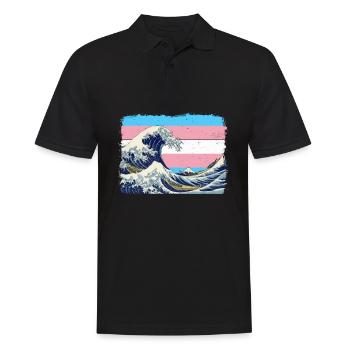 Drapeau transgenre de la fierté transgenre - Polo Homme - noir - Devant - Kai (181cm)