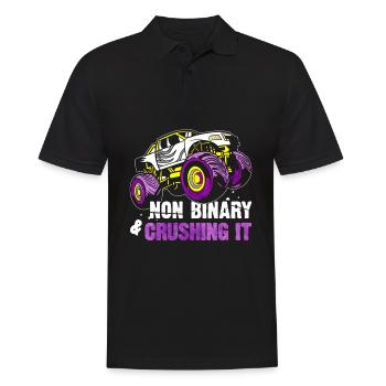 Non-Binary Pride Flag Monster Truck - Men's Polo Shirt - black - Front - Kai (181cm)