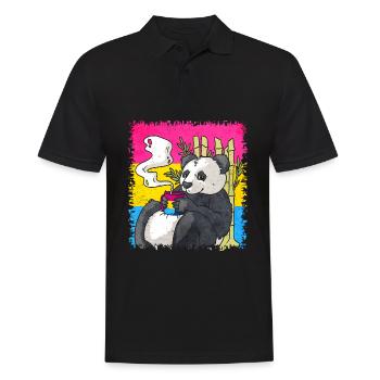 Pansexual Pride Pan Flag Panda Coffee Sublte LG - Men's Polo Shirt - black - Front - Kai (181cm)