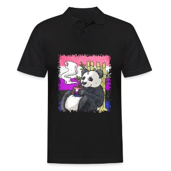 Gender Fluid Pride Flag Panda Coffee Sublte - Men's Polo Shirt - black - Front - Kai (181cm)