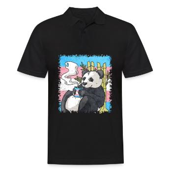 Transgender Pride Trans Flag Panda Coffee Sublte - Men's Polo Shirt - black - Front - Kai (181cm)