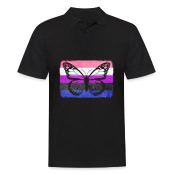 Gender Fluid Pride Flag Butterfly Sublte - Men's Polo Shirt - black - Front - Kai (181cm)
