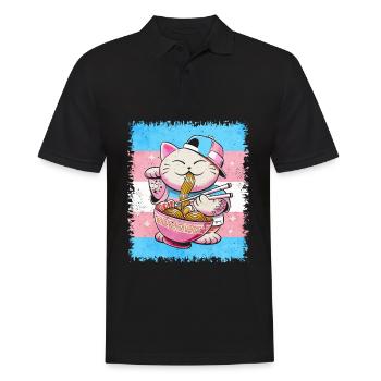 Transgender Stolz Trans Flagge Japanische Ramen Ka - Männer Poloshirt - Schwarz - Vorne - Kai (181cm)
