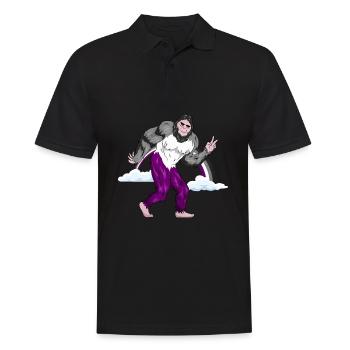 Asexual Pride Ace Flag Rainbow Bigfoot Sasquatch - Männer Poloshirt - Schwarz - Vorne - Kai (181cm)