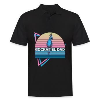 Nymphensittich Papa Papagei Retro - Männer Poloshirt - Schwarz - Vorne - Kai (181cm)
