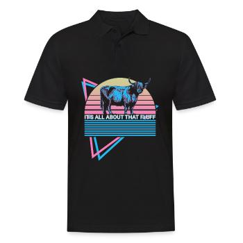 Viehzucht Retro - Männer Poloshirt - Schwarz - Vorne - Kai (181cm)